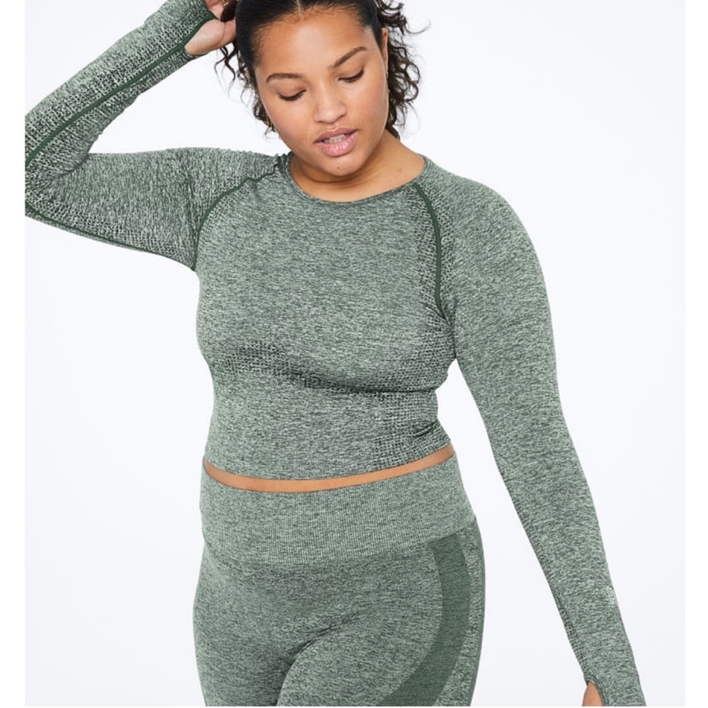 Pink Active Seamless Long Sleeve Crop Top
